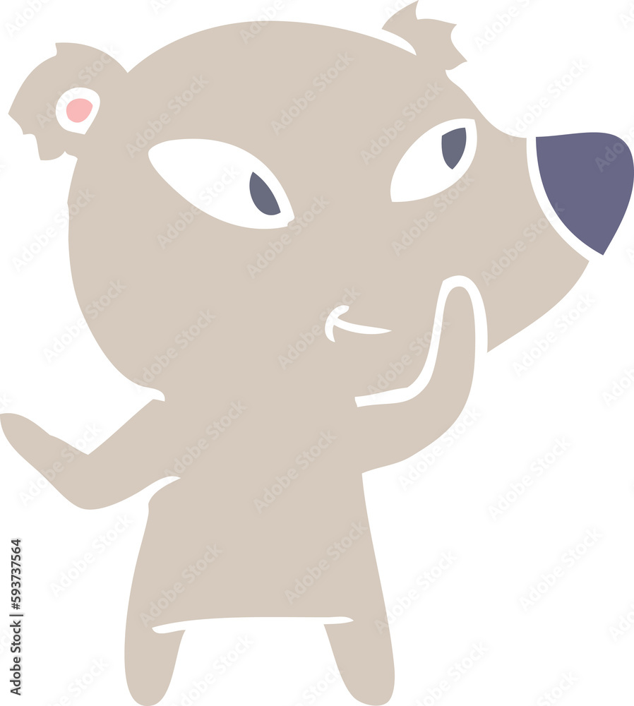 Fototapeta premium cute flat color style cartoon bear