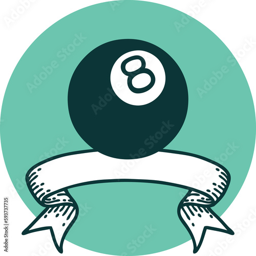 icon with banner of a 8 ball photo