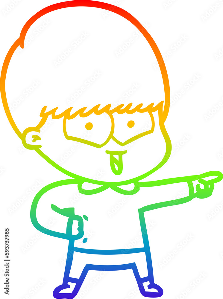 rainbow gradient line drawing cartoon happy boy rainbow gradient line drawing cartoon happy boy