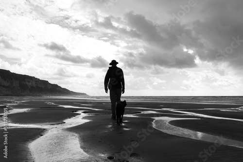 Man walking beach