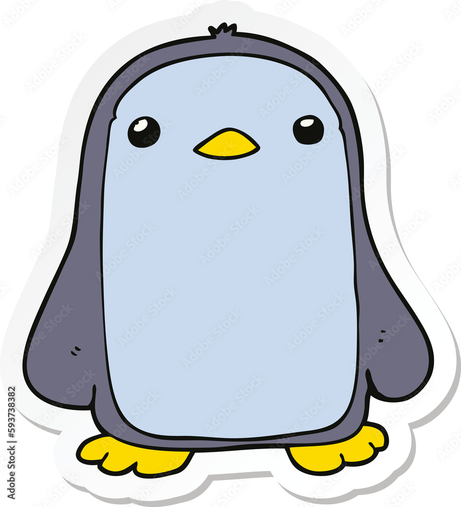 sticker of a cute cartoon penguin sticker of a cute cartoon penguin