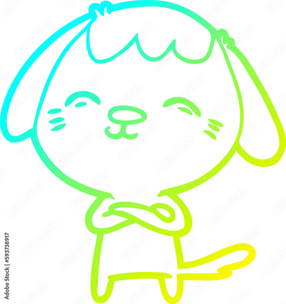 cold gradient line drawing happy cartoon dog cold gradient line drawing happy cartoon dog