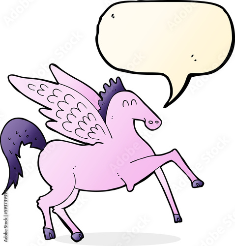 cartoon pegasus with speech bubble