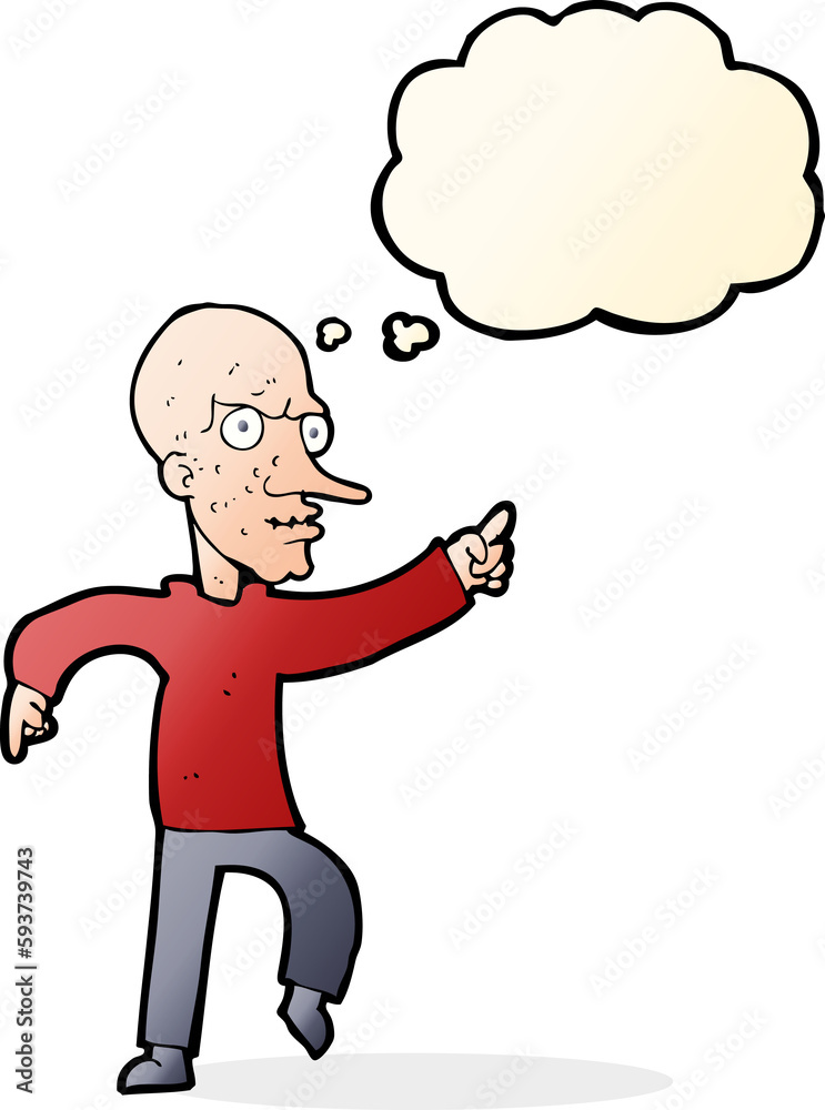 cartoon angry old man with thought bubble cartoon angry old man with thought bubble