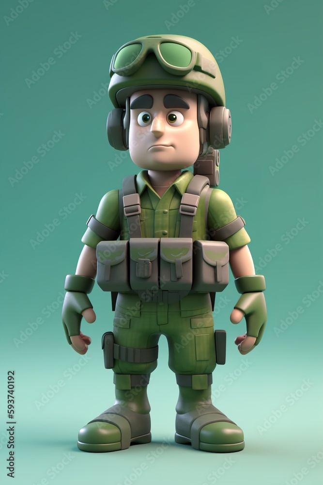 a cartoon army soldier a cartoon army soldier