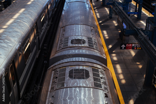 Subway train At Coney Island, Brooklyn, NYC
