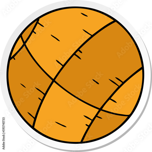 sticker cartoon doodle of a basket ball