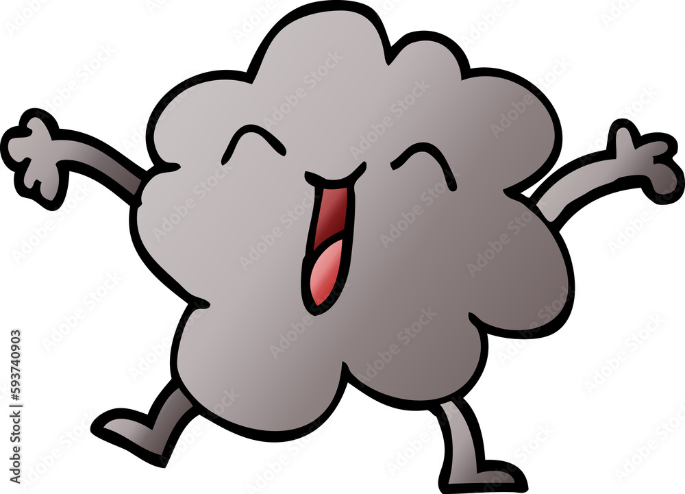 cartoon doodle happy grey cloud cartoon doodle happy grey cloud