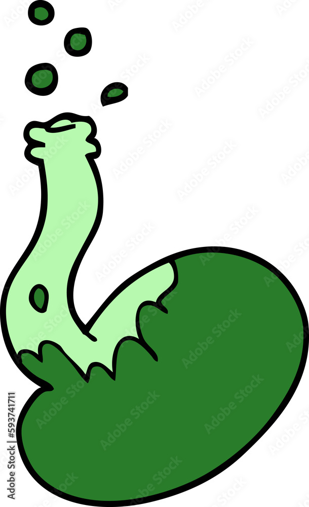 Naklejka premium cartoon doodle bubbling chemicals