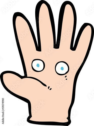 cartoon hand with eyes