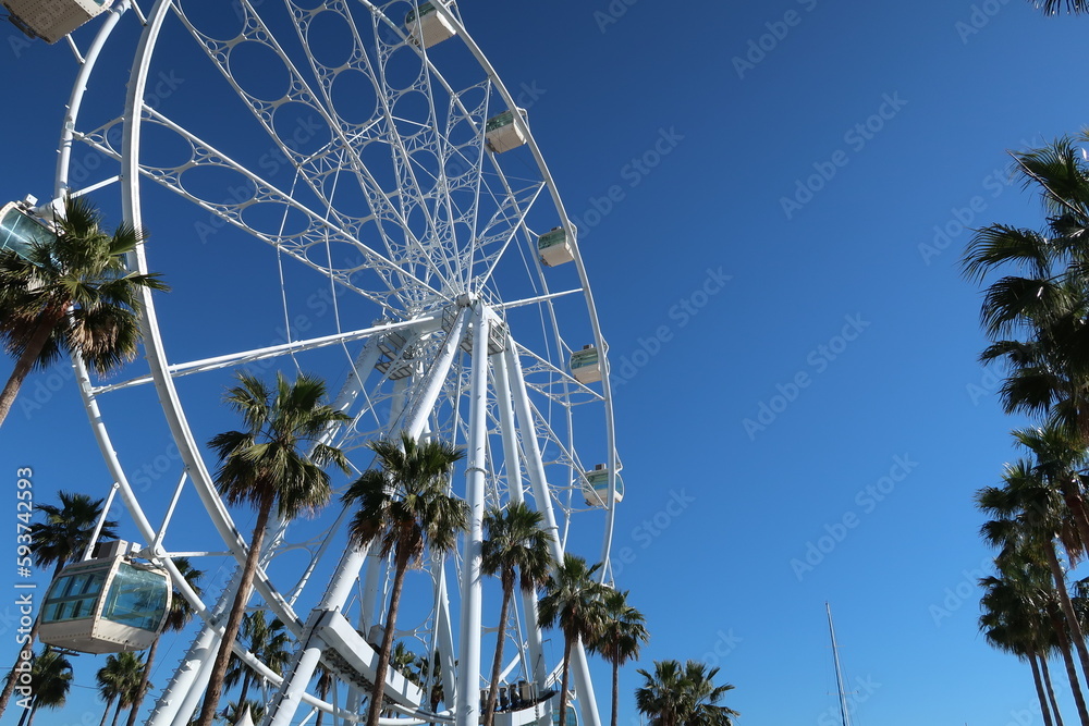 Fototapeta premium Ferris wheel in the port of Benalmadena on the Spanish Costa del Sol