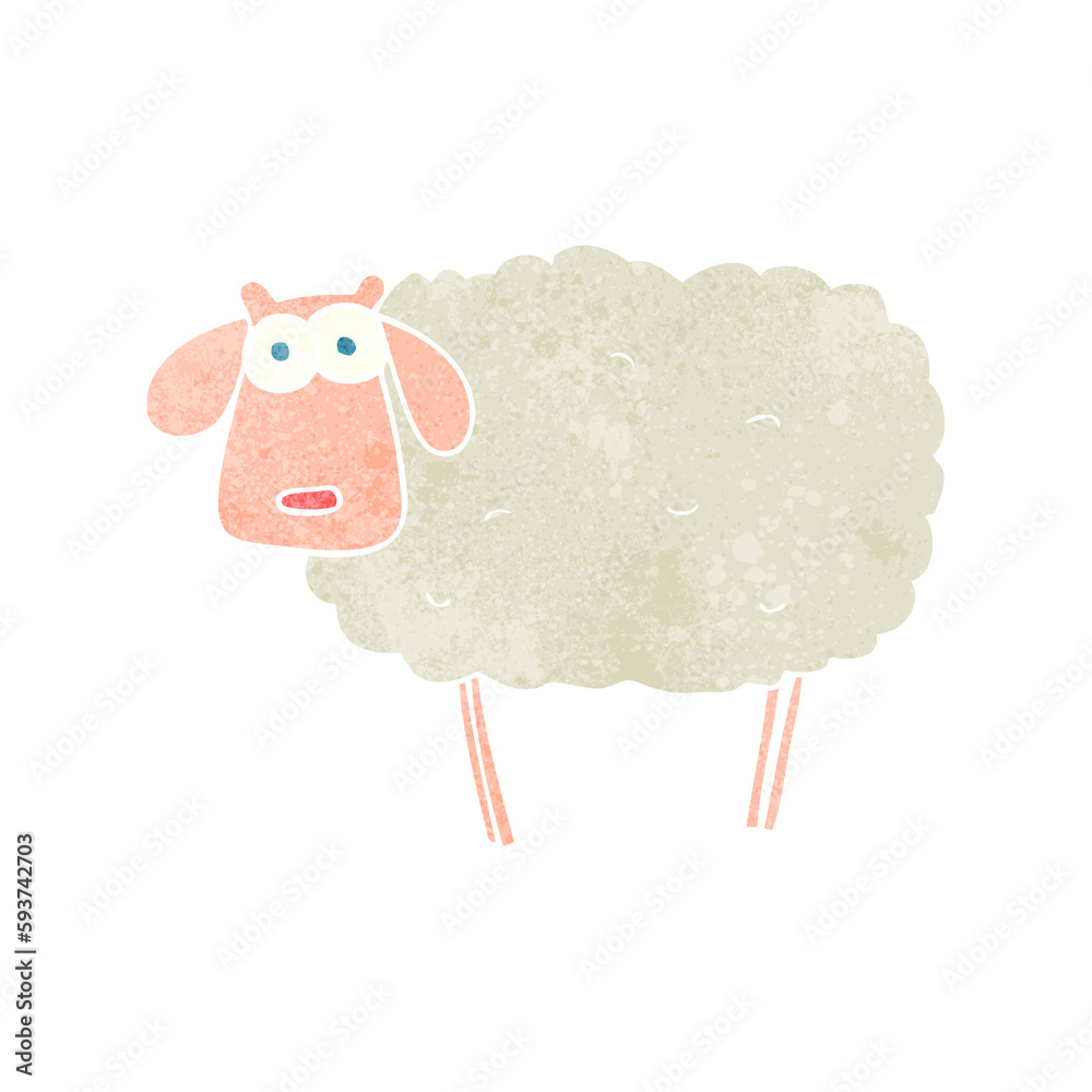 Obraz premium retro cartoon sheep