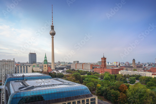 Photography Aerial view of Berlin with TV Tower, St