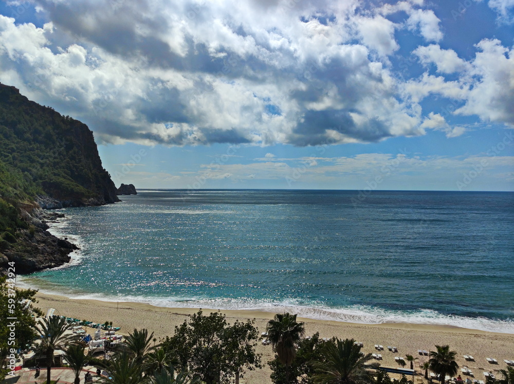 Fototapeta premium Palm beach in Alanya, Turkey