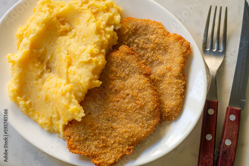 Foto Milanesa con puré