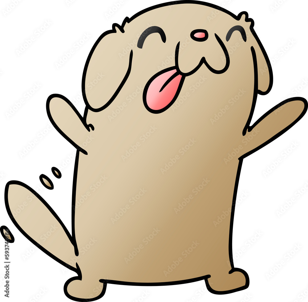 gradient cartoon kawaii of a cute dog gradient cartoon kawaii of a cute dog