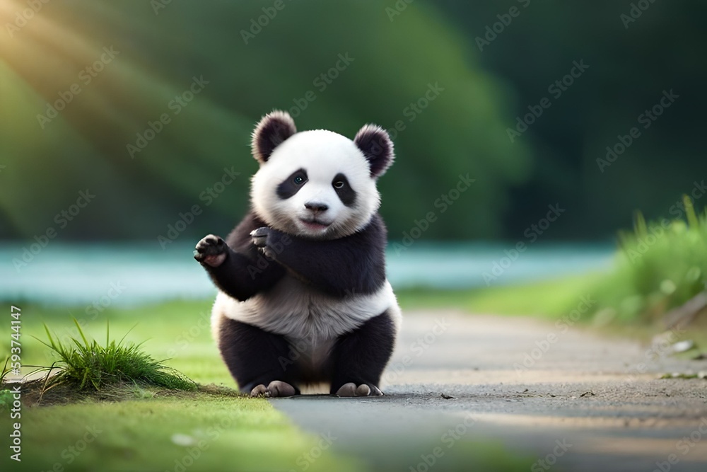 Obraz premium panda in the forest