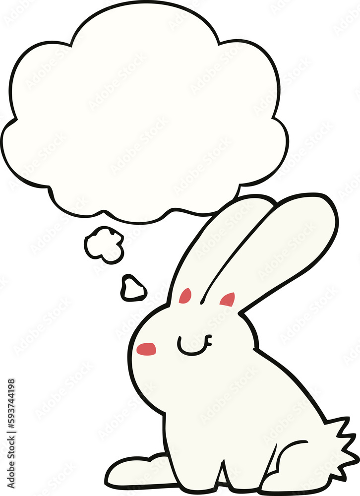 cartoon rabbit and thought bubble cartoon rabbit and thought bubble