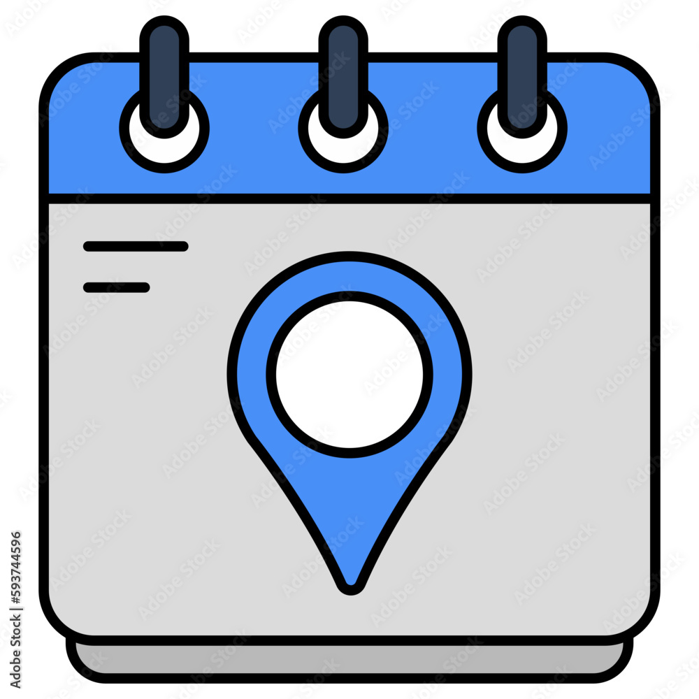 Editable design icon of calendar location Editable design icon of calendar location