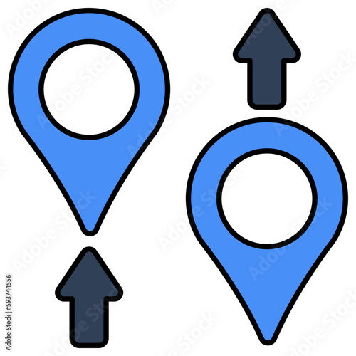 Editable design icon of location exchange 