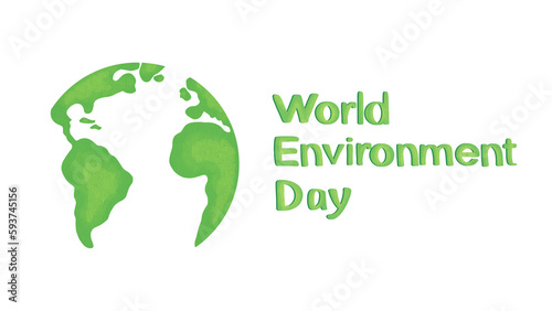 Only One Earth - World Environment day concept design, 5 June holiday. Creative Illustration of the planet Earth with text on transparent background. Ecology, protection of nature and the environment