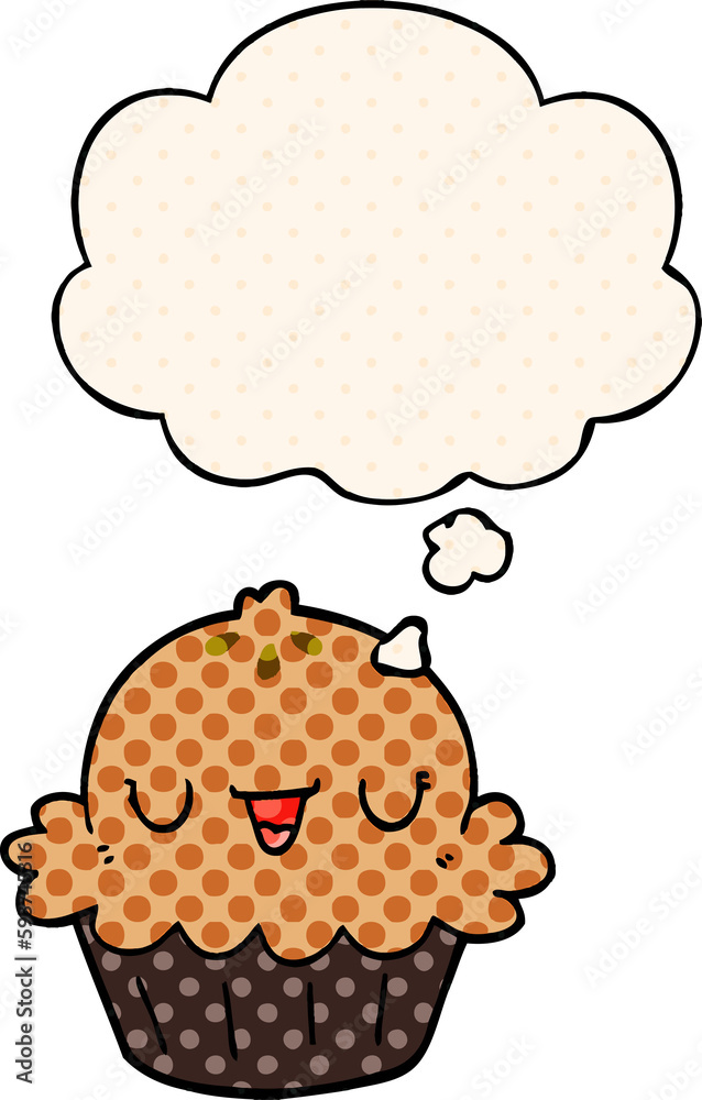 cute cartoon pie and thought bubble in comic book style cute cartoon pie and thought bubble in comic book style