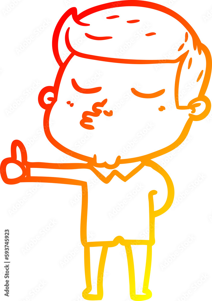 warm gradient line drawing cartoon model guy pouting warm gradient line drawing cartoon model guy pouting