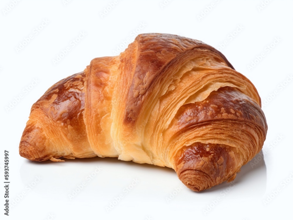 Croissant isolated on white background. Clipping path included.
