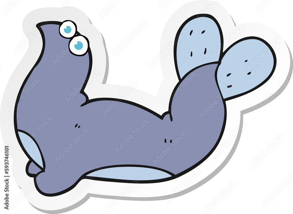 sticker of a cartoon seal sticker of a cartoon seal