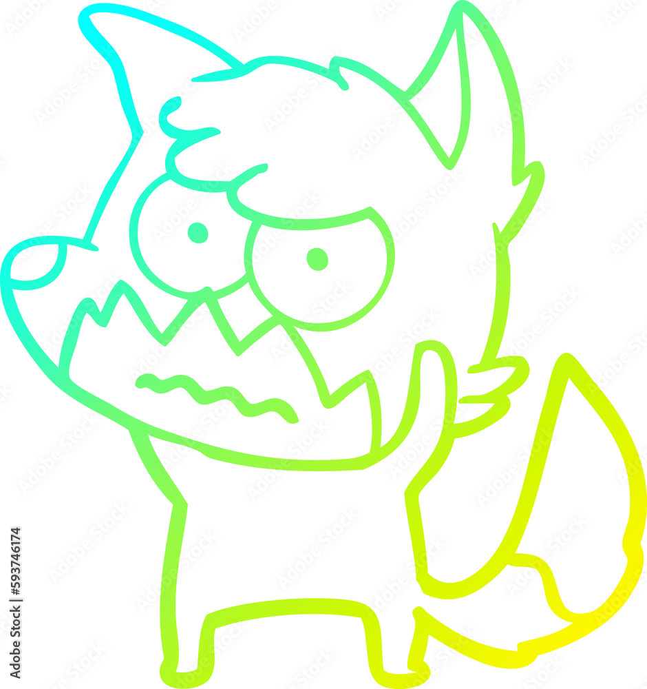 cold gradient line drawing cartoon annoyed fox cold gradient line drawing cartoon annoyed fox