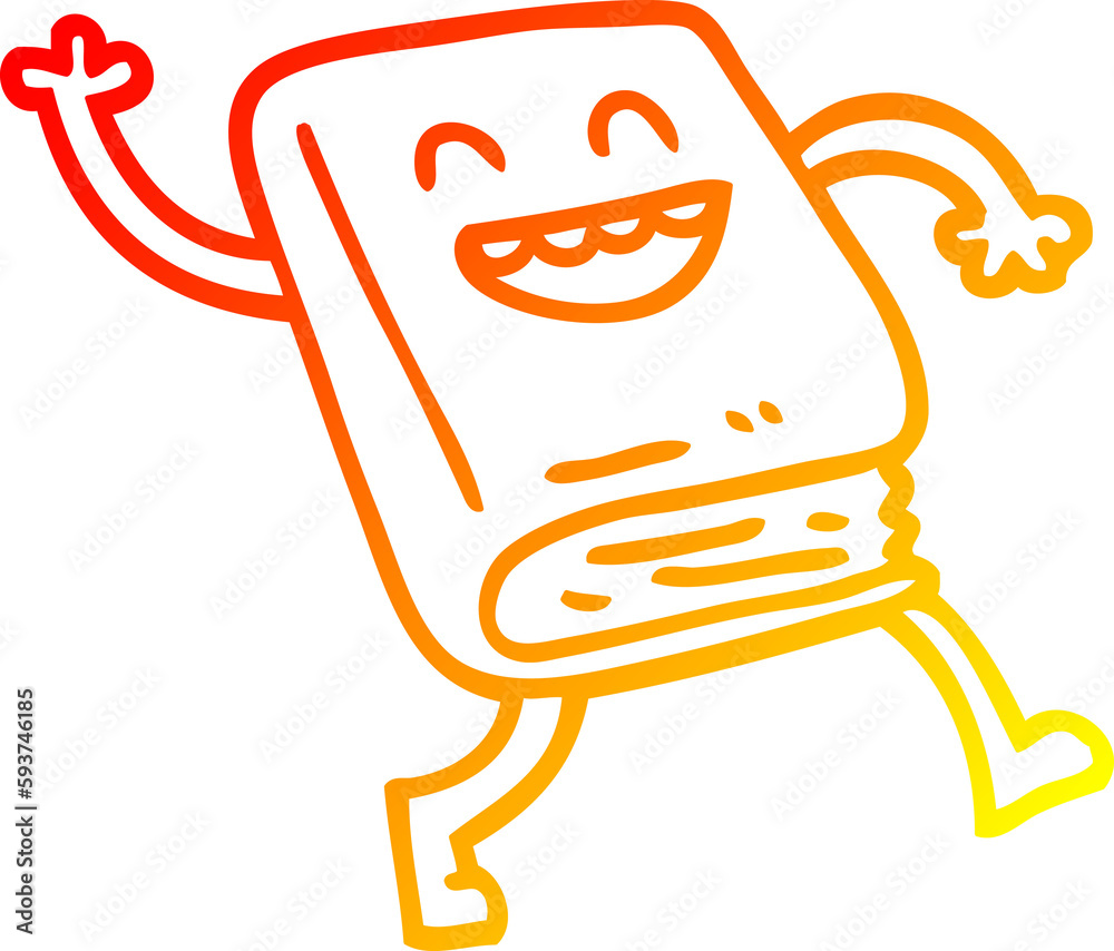Obraz premium warm gradient line drawing cartoon dancing book