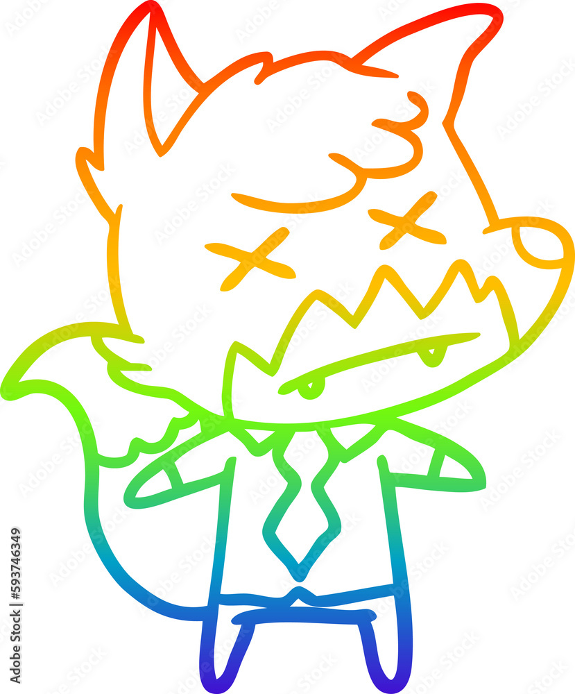 rainbow gradient line drawing cartoon dead fox rainbow gradient line drawing cartoon dead fox