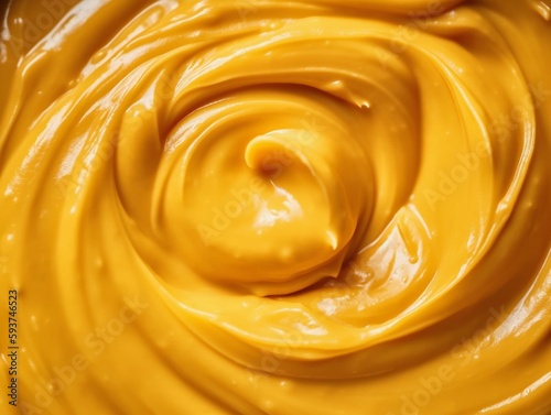 close up of a bowl of yellow mayonnaise for background use