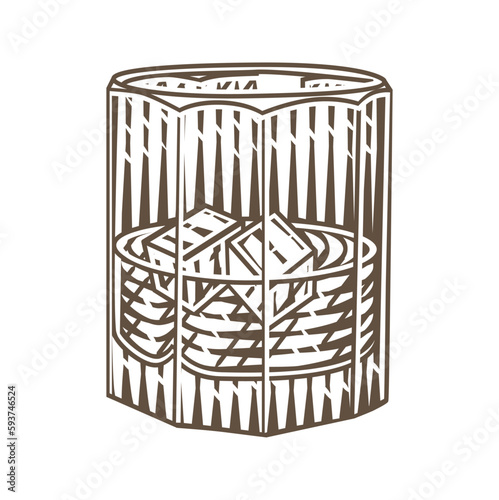 vaso wisky engraved
