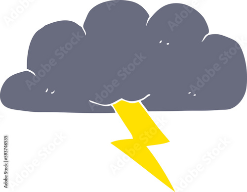 Fototapeta Naklejka Na Ścianę i Meble -  flat color illustration of a cartoon thundercloud