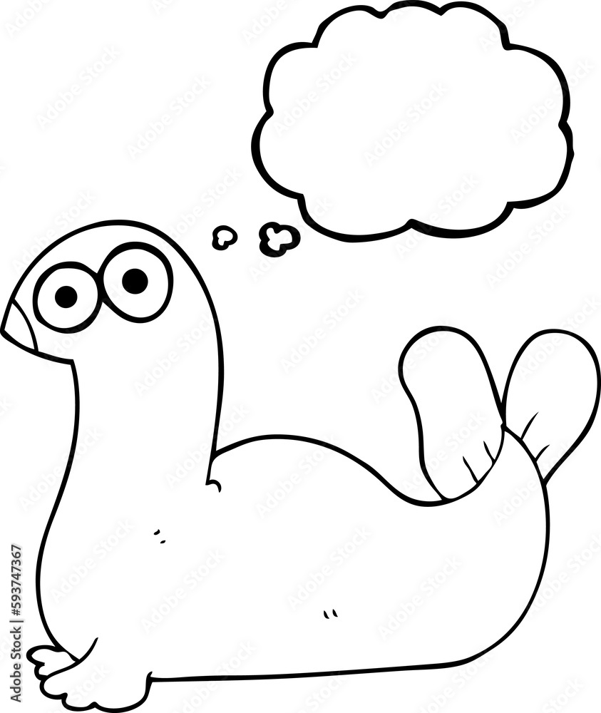 thought bubble cartoon seal thought bubble cartoon seal