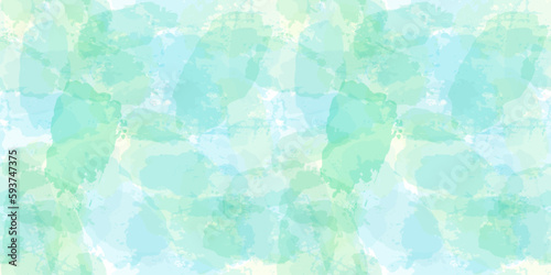 Watercolor seamless pattern. Vector tie dye print. Blue transparent brush stains texture.