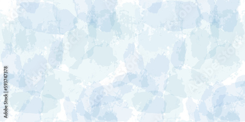 Watercolor seamless pattern. Vector tie dye print. Blue transparent brush stains texture.