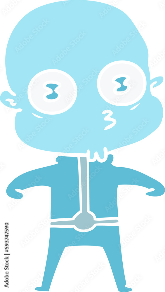 flat color style cartoon weird bald spaceman flat color style cartoon weird bald spaceman