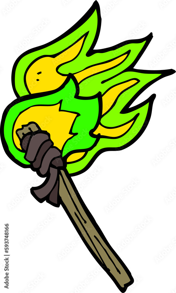 Fototapeta premium cartoon burning torch