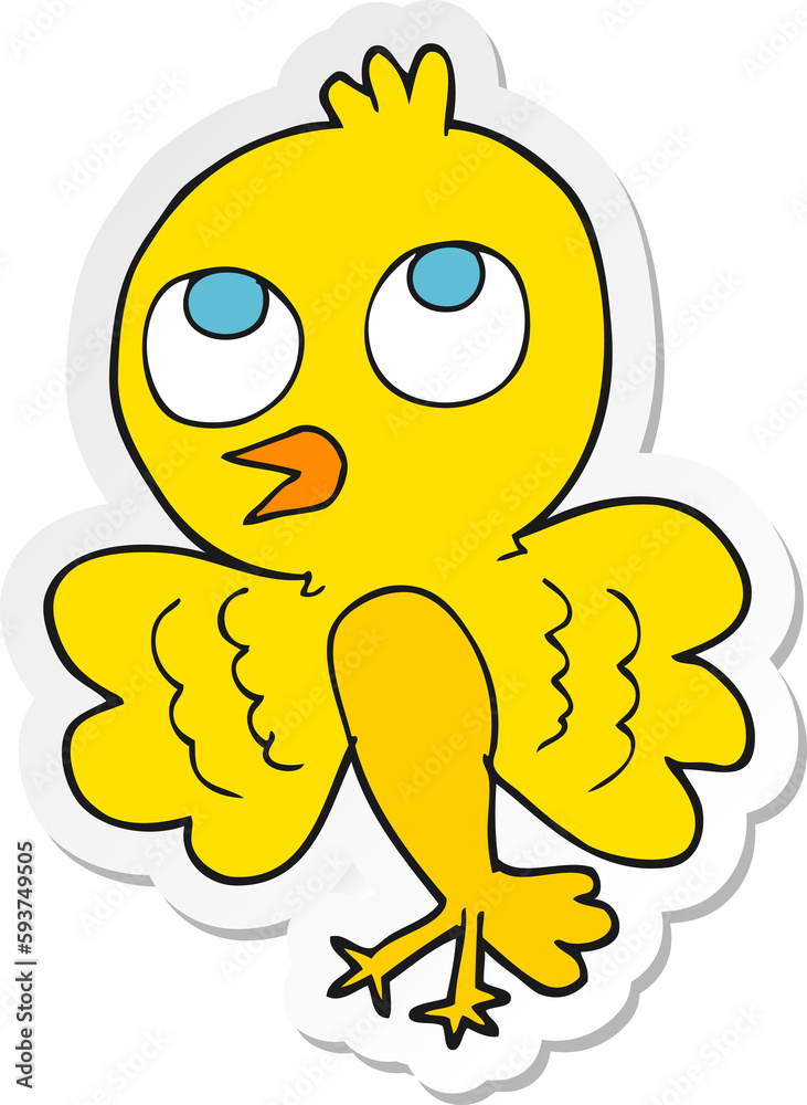 sticker of a cartoon bird