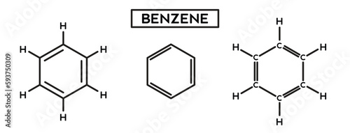 Icon set of benzene molecule structure vector collection photo