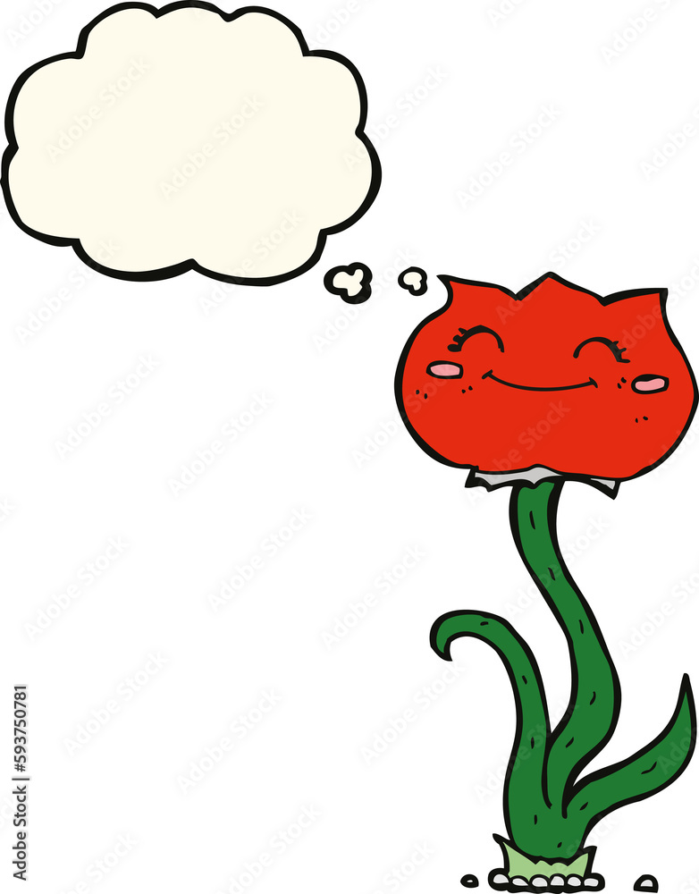 cartoon flower with thought bubble cartoon flower with thought bubble