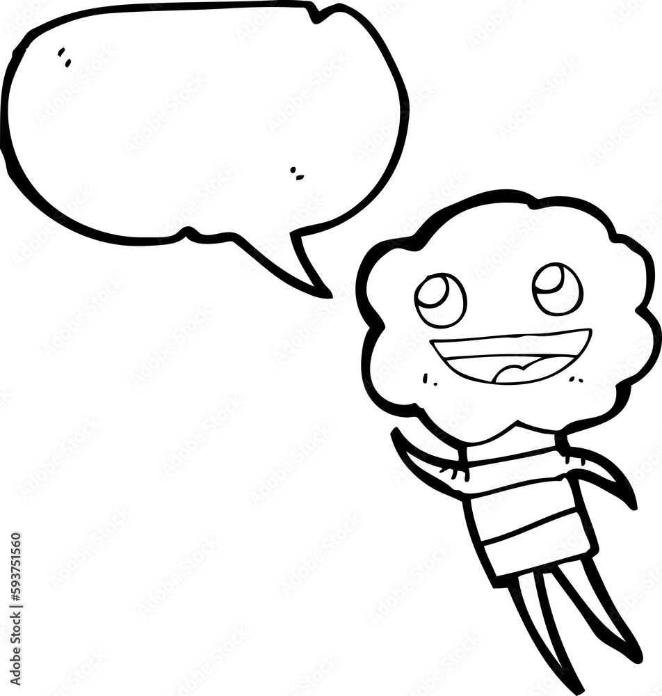 Obraz premium speech bubble cartoon cute cloud head creature