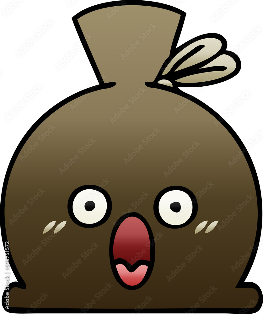 gradient shaded cartoon sack gradient shaded cartoon sack