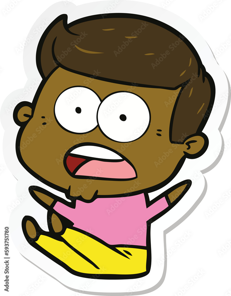 sticker of a cartoon shocked man sticker of a cartoon shocked man
