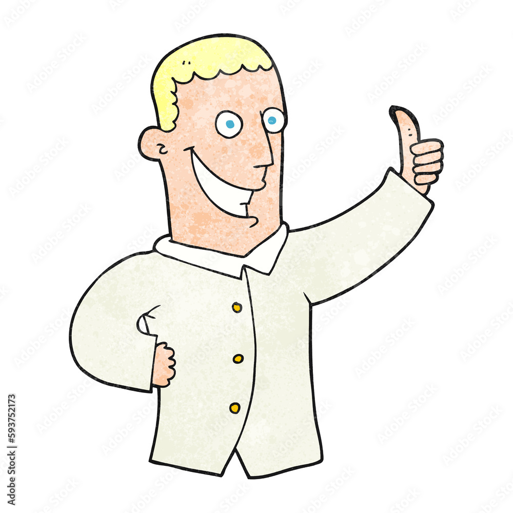 textured cartoon man giving approval textured cartoon man giving approval