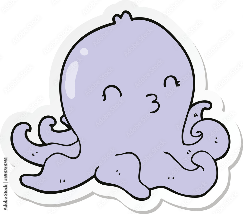 sticker of a cartoon octopus sticker of a cartoon octopus