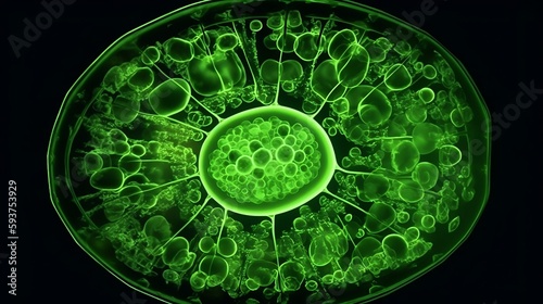 microscope green cell