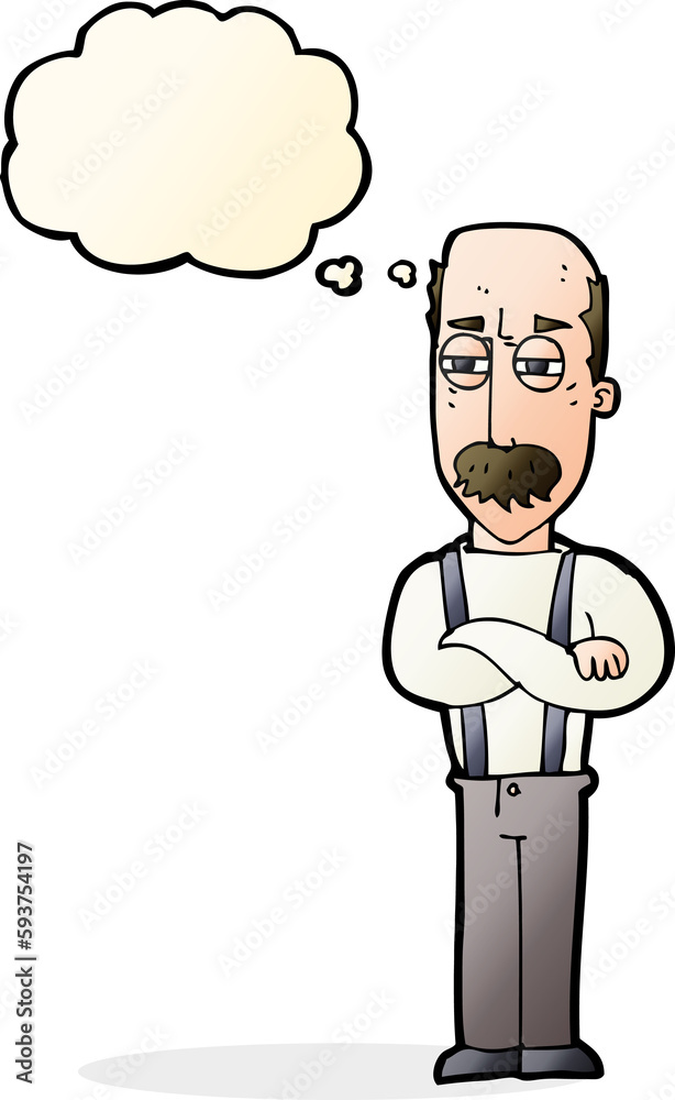 cartoon annoyed old man with thought bubble cartoon annoyed old man with thought bubble